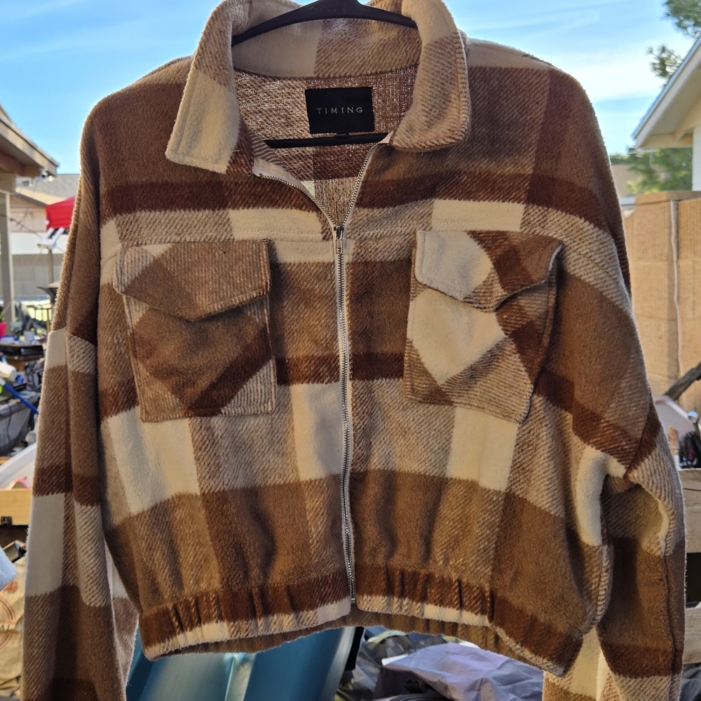 Timing Women's Brown Plaid Jacket